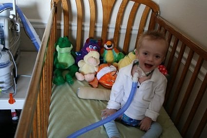 Parker in his crib Parker in his crib