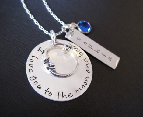I love you to the moon and back necklace
