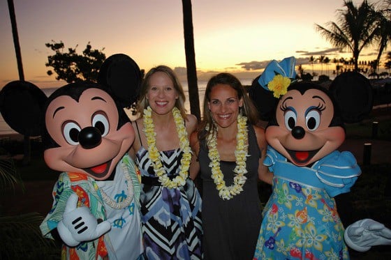 Christine and Susan with Mickey and Minnie in Hawaii Christine and Susan with Mickey and Minnie in Hawaii