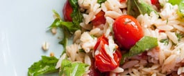 Thumbnail image for Lemony Orzo, Roasted Tomato & Arugula Salad