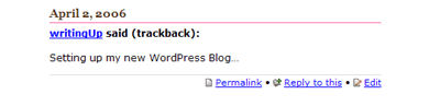 Trackback Comment