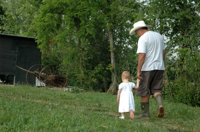 Susan's Daughter Julia with her Nonno in Italy