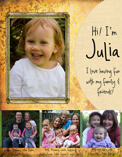 Julia Scrapbook Page by Butternug Squash