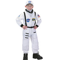 Junior Astronaut Space Suit with Cap in White 