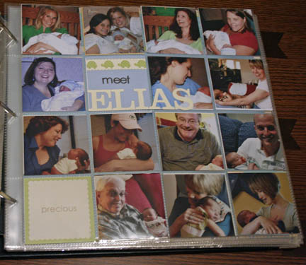 Scrapbook with baby photos