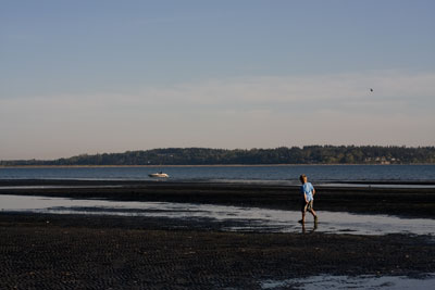 Jackson walking on beach