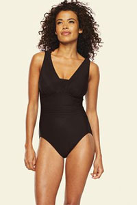 All-over Control Solid Grecian Swimsuit 