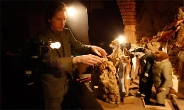 Wes Anderson on the set of FANTASTIC MR. FOX