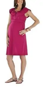 Sleeveless Flounce Neck Dress. Berry