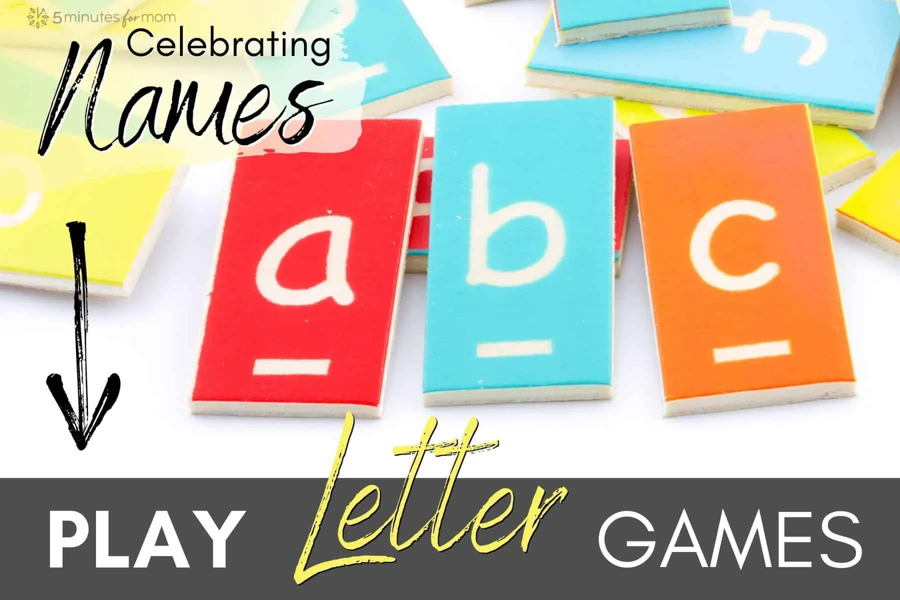 ABC Letters - Text overlay says: Celebrating Names - Play Letter Games