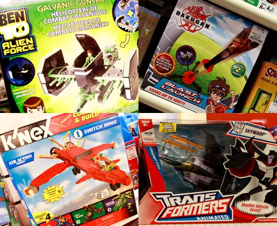 Assorted -- Ben 10, Bakugan, K'nex, Transformers at T.J. Maxx and Marshalls