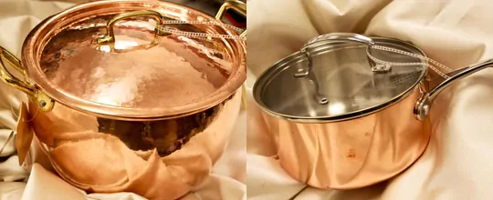 Ruffoni Copper Pan w Brass Handles - Made in Italy $199.00, Hotel Copper Tri-Ply Saucepan $34.99 at T.J. Maxx