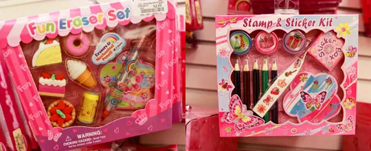 Fun Eraser Set and Stamp & Sticker Set $3.99 at Marshalls