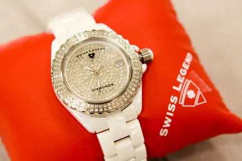 Ceramic Diamond Swiss Legend Ladies Watch 