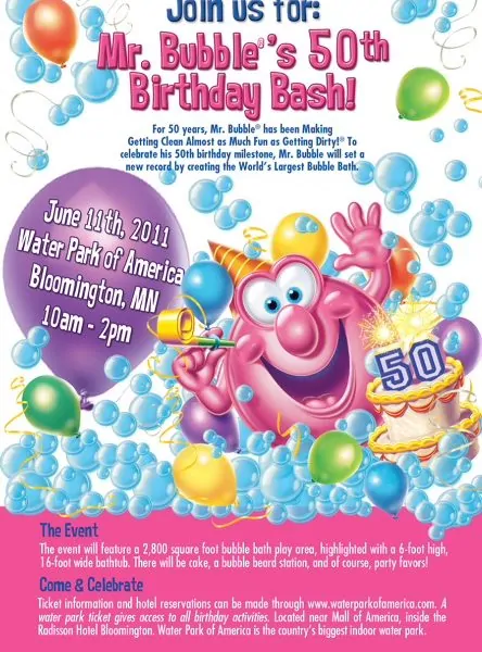 Mr. Bubble 50th Birthday Bash and Giveaway