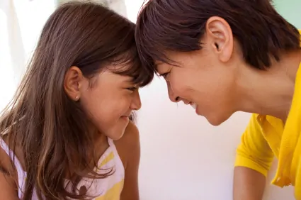 mother and daughter talking