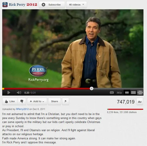 Rick Perry’s “Strong” YouTube Video — An Epic Social Media Fail