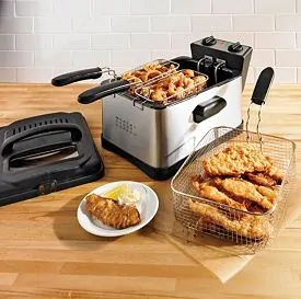 Brylane Homes Triple Basket Deep Fryer