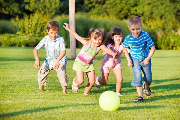 kids exercising outside