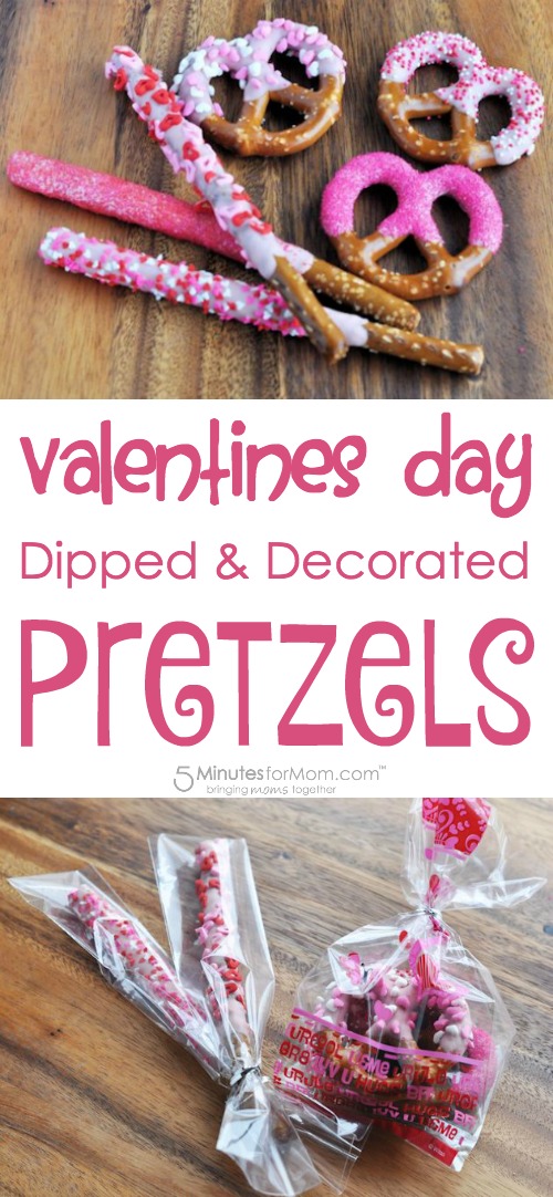 Valentines Day Dipped and Decorated Pretzels