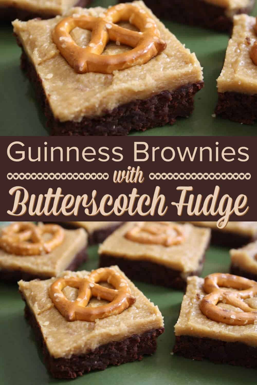 Guinness Brownies with Butterscotch Fudge Recipe #fudge #brownies