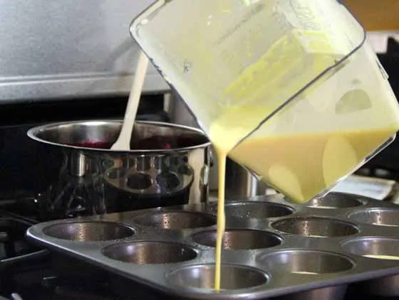 Making Mini Popover Pancakes with Mixed Berry Sauce Step 2