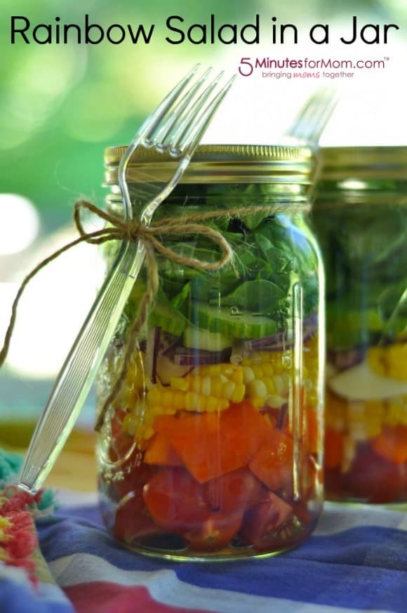 pinnable Rainbow Salad in a Jar 5 Minutes for Food