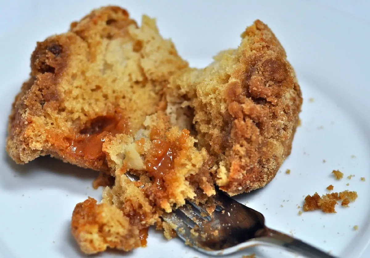 Caramel Apple Streusel Muffins - Taking a Bite