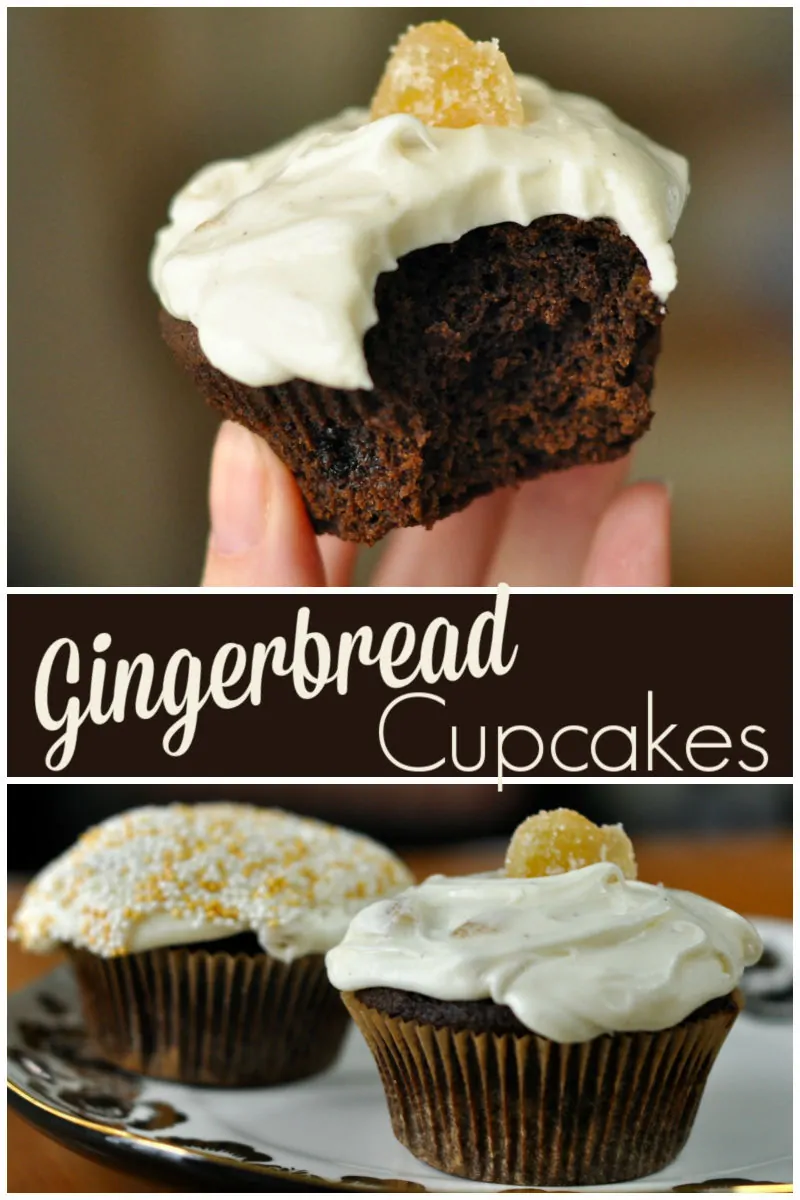 Gingerbread Cupcakes with Cinnamon Ginger Frosting