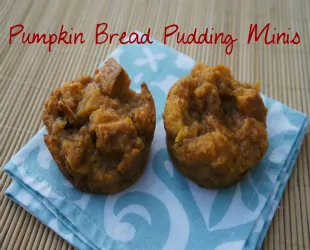 Pumpkin Bread Pudding Minis