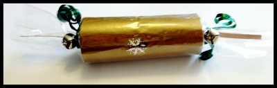 a finished homemade Christmas cracker