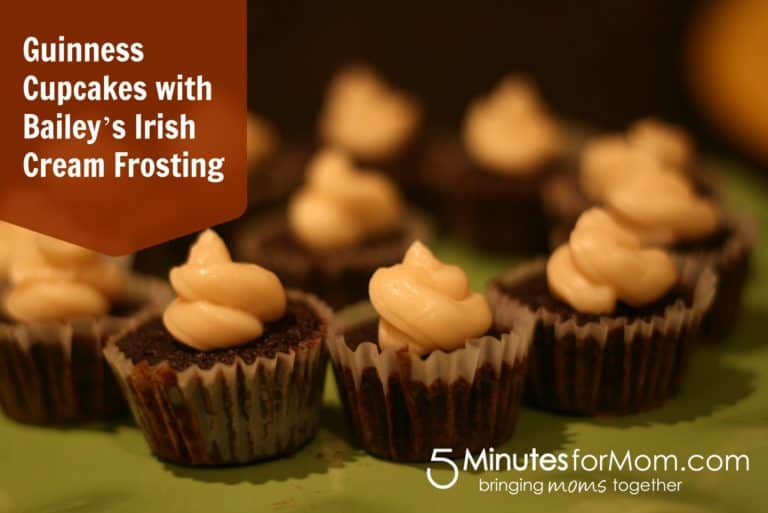 Guinness Cupcakes with Baileys Irish Cream Frosting