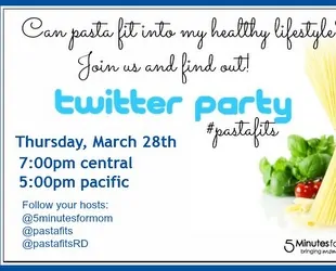 Join us For Our Next Twitter Party on March 28th #pastafits