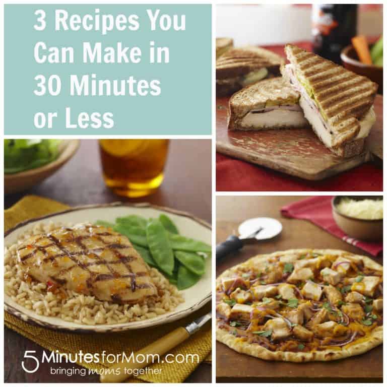 3 Recipes You Can Make in 30 Minutes or Less (plus giveaway)