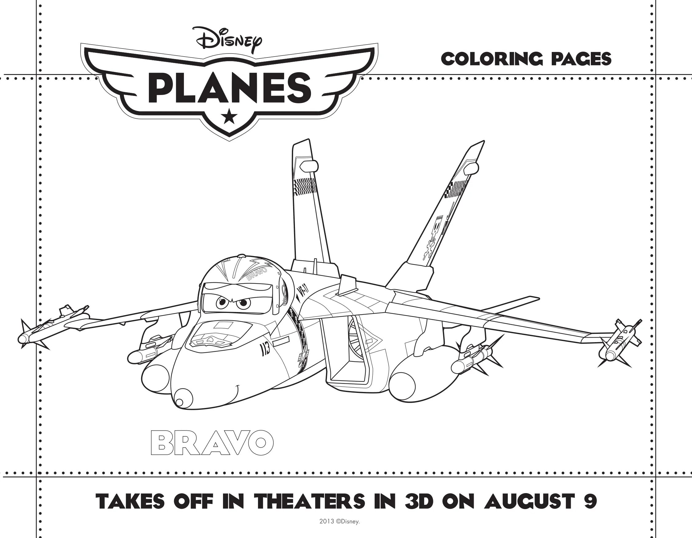 PLANES coloring sheet 3