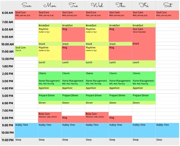 Ferly's organized week