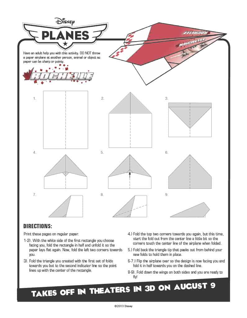 steps showing how to make a paper airplane