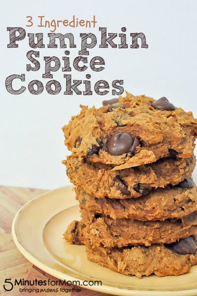 3 Ingredient Pumpkin Spice Cookies from 5 Minutes for Mom
