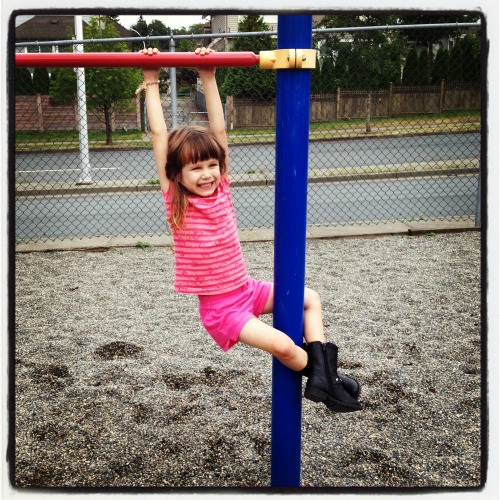 Wordless Wednesday – Sophia Hanging Around at the Playground