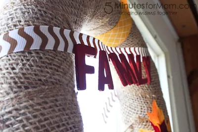 DIY Fall Family Burlap Wreath