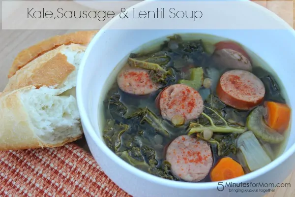 Kale sausage and lentil soup