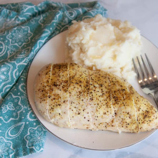 Easy Lemon Pepper Chicken with Loaded Mashed Potatoes