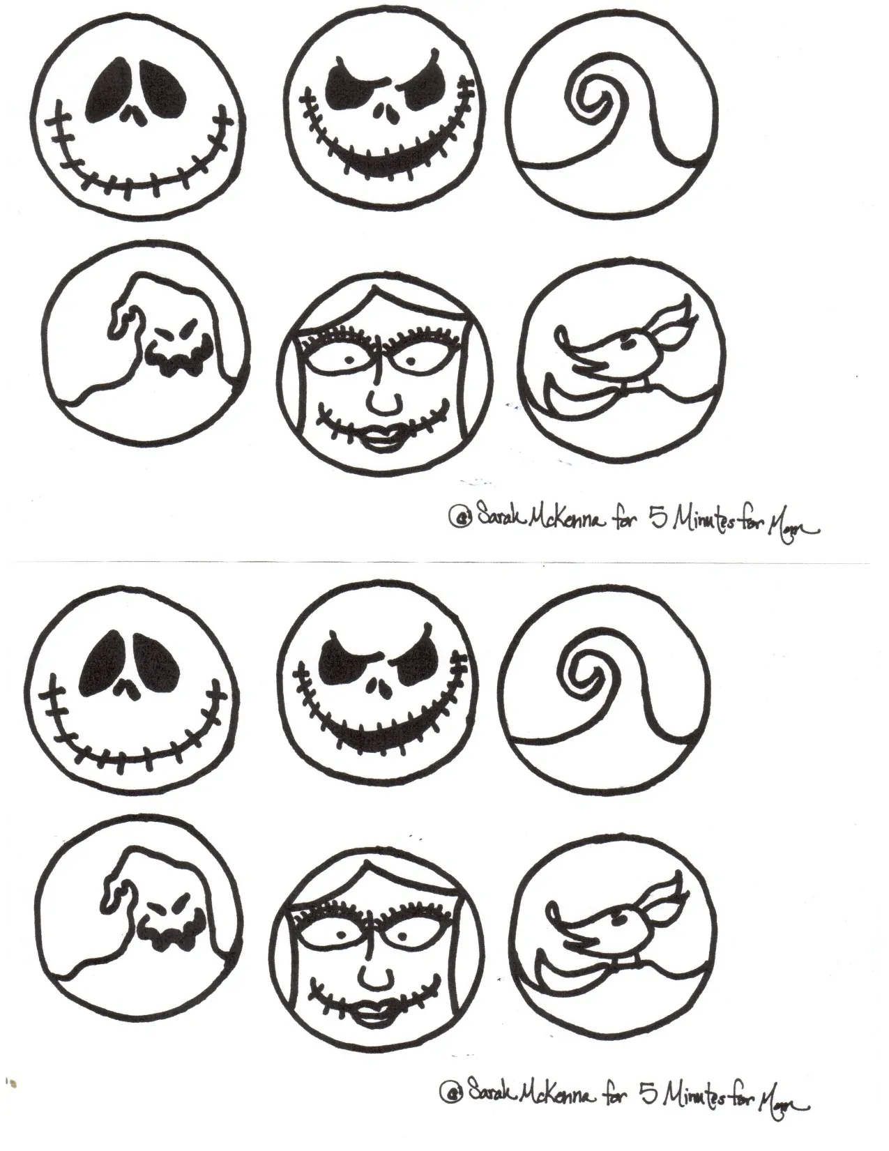 Nightmare Before Christmas Shoe Templates