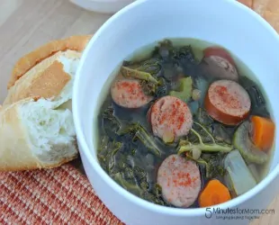 Slow Cooker Kale Sausage & Lentil Soup