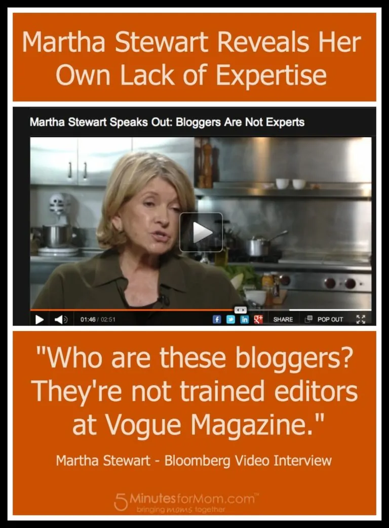 Martha Stewart Reveals Her Own Lack of Expertise While Attacking Bloggers