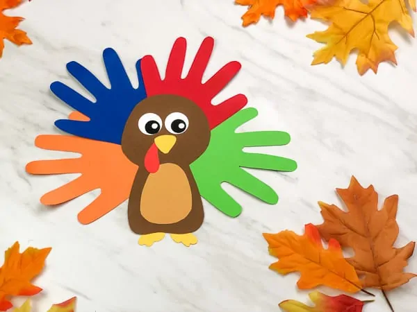 Turkey craft handprint - Thanksgiving Crafts for Kids