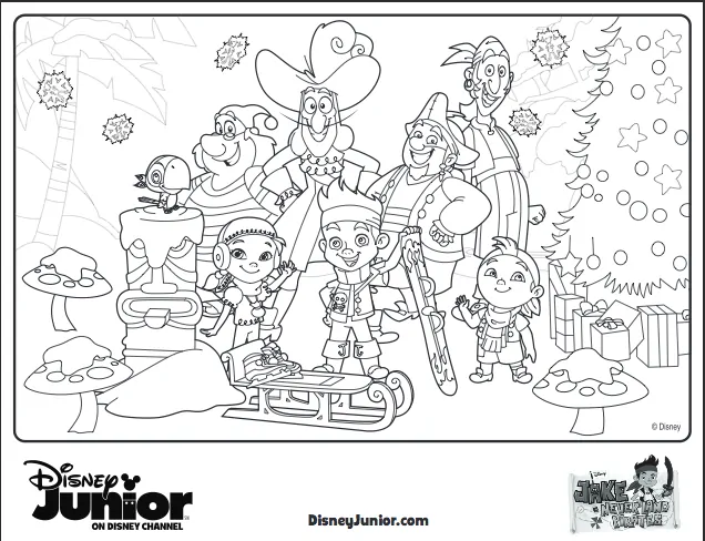 Jake and the Never land Pirates Christmas Coloring Sheet