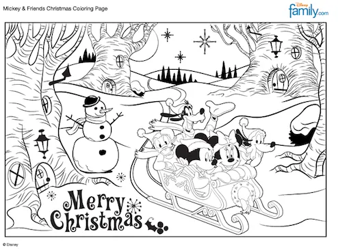 Merry Christmas Mickey Coloring Sheet from Family.go.com