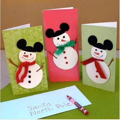 Mickey Snowmen Cards - Spoonful