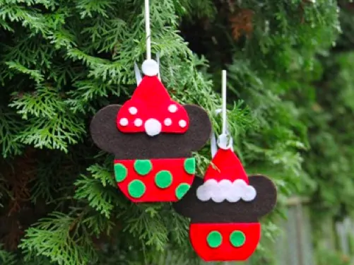 Mickey and Minnie Felt Ornaments